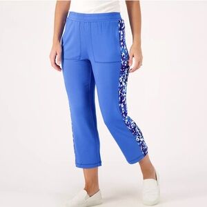 Isaac Mizrahi Live! Soho French Terry Slim Straight Crop Pants